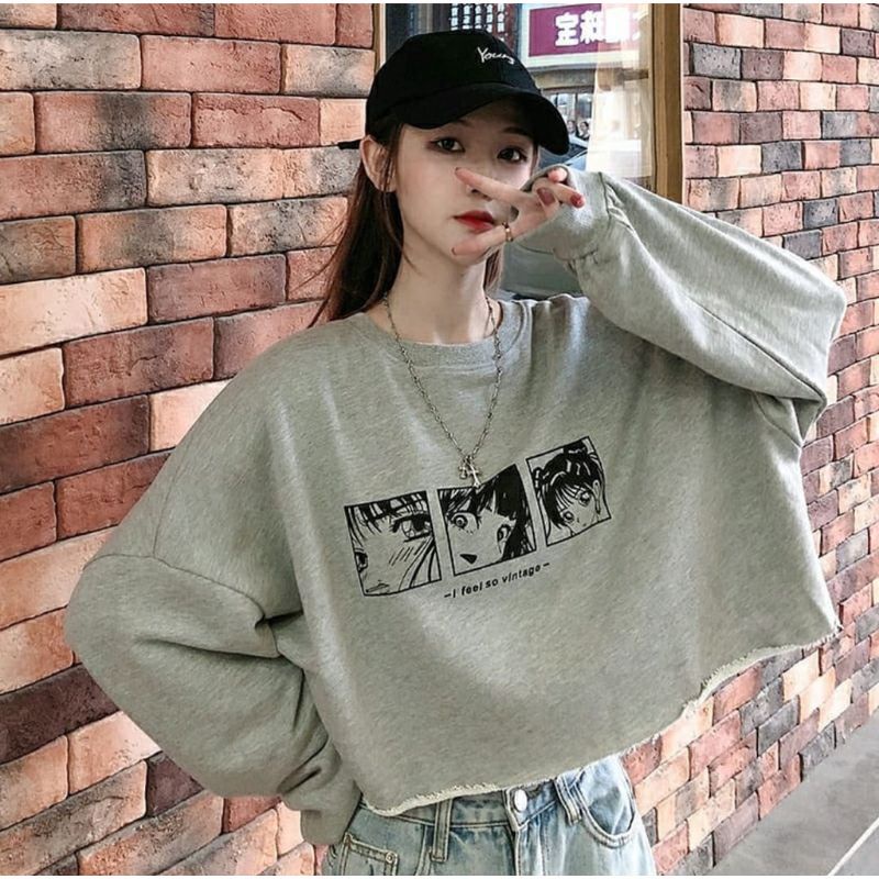 ANIME CROPE OVERSIZE SWEATER