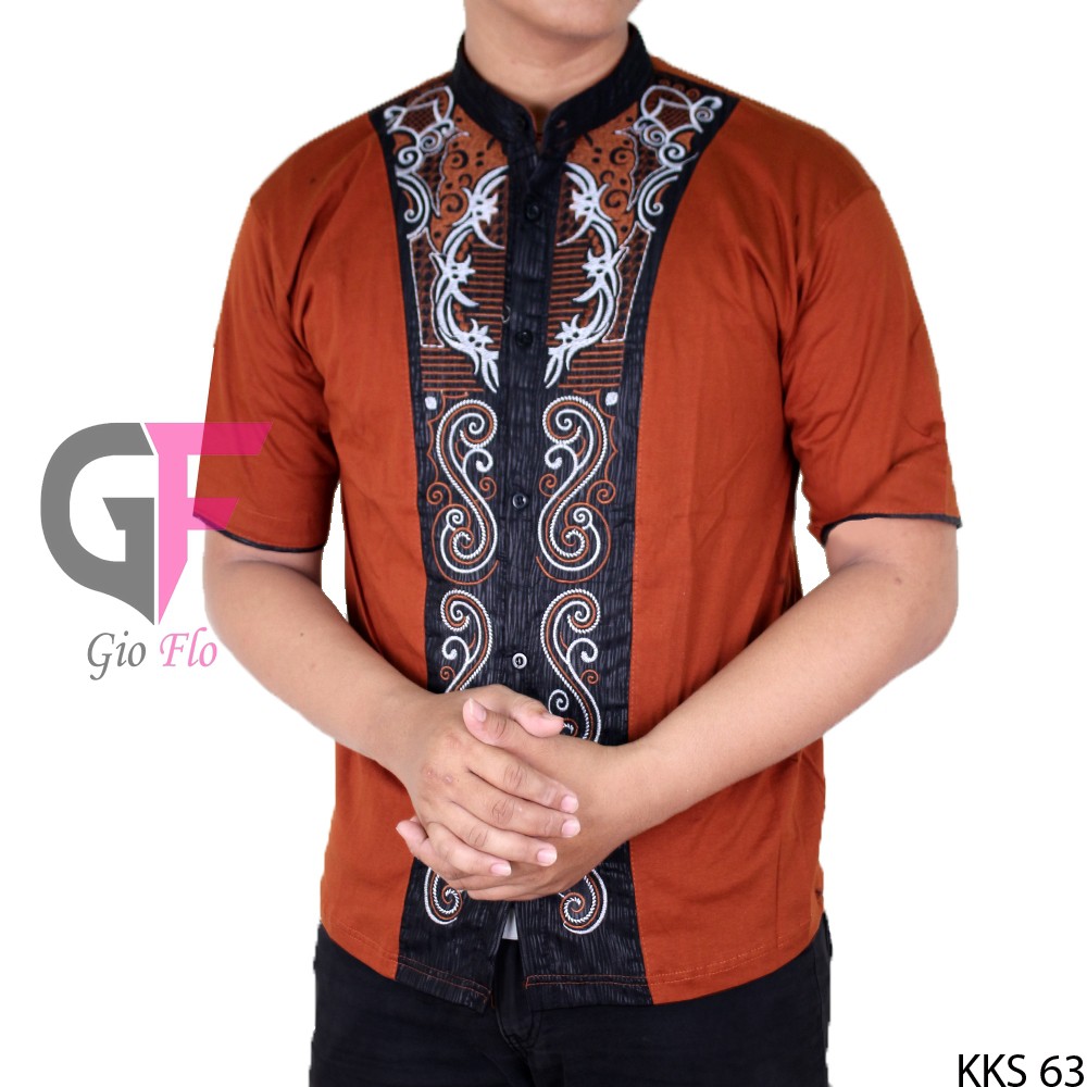 GIOFLO Busana Muslim Modern Baju Koko Eksklusif Brown / KKS 63