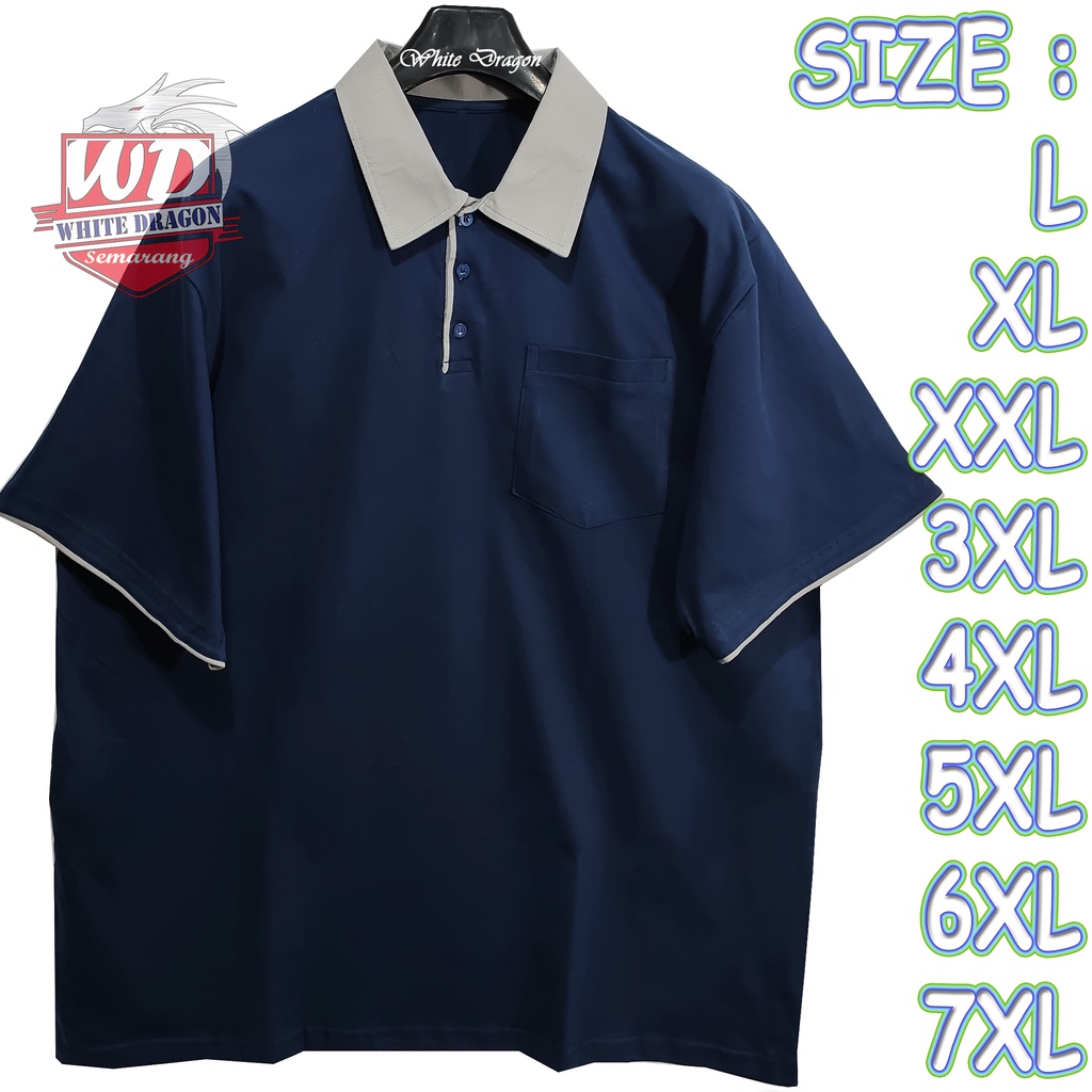 Kaos POLO Big Size 4XL 5XL 6XL 7XL KAOS KERAH polos NAVY kerah ABU Bigsize JUMBO