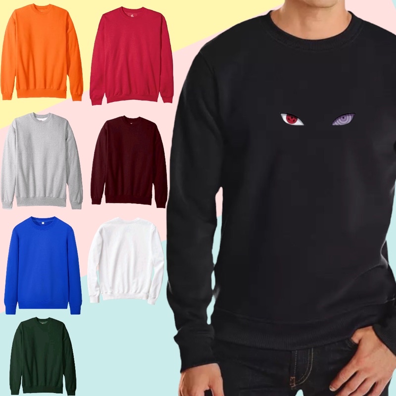 Sweater Mata Sharinggan Lengan Panjang Pria wanita Sablon Dtf