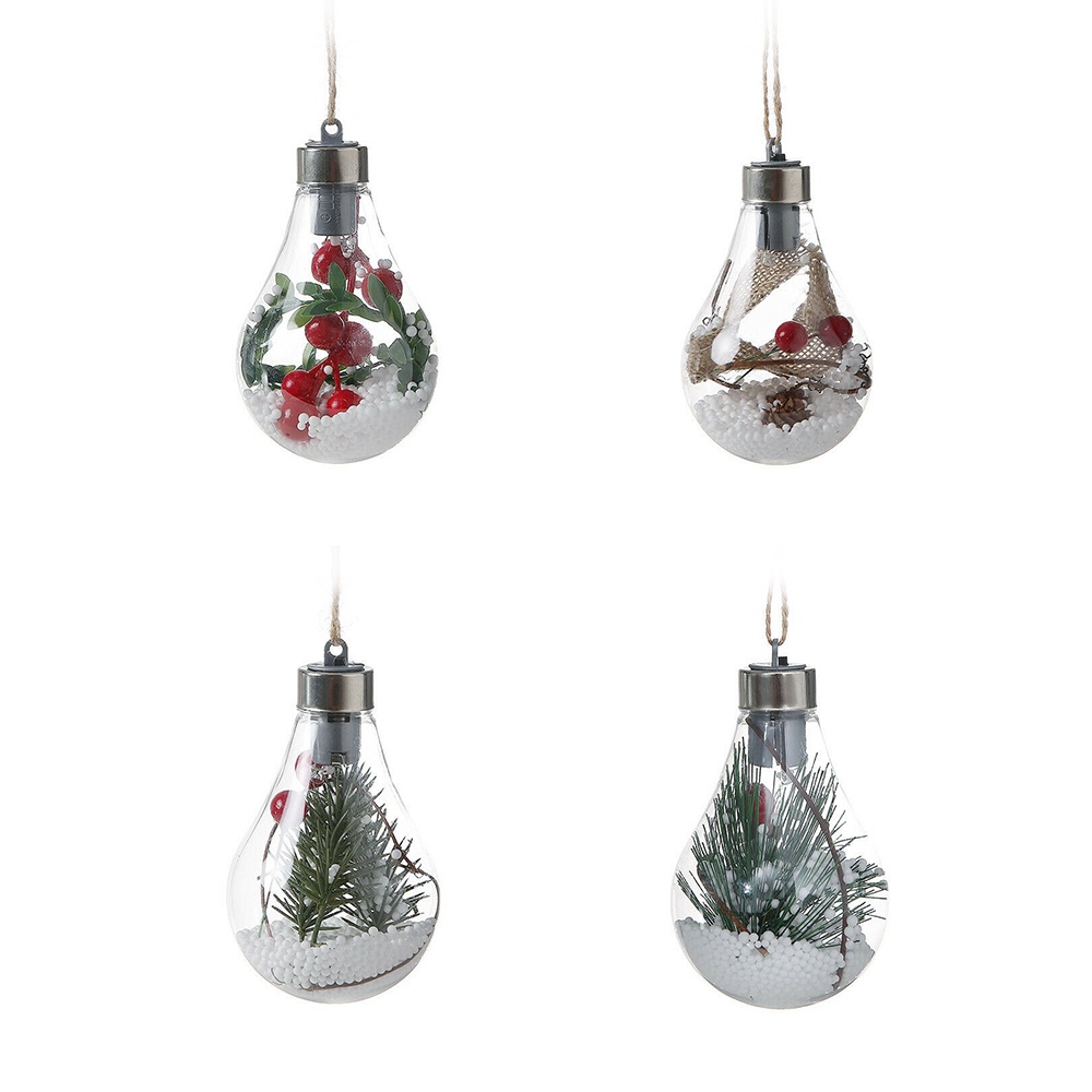 LED transparent christmas ornament christmas tree decoration pendant plastic bulb ball OW