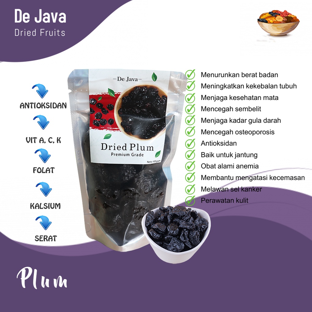 

Dried Prunes Dried Plum/ Plum kering 100 gram