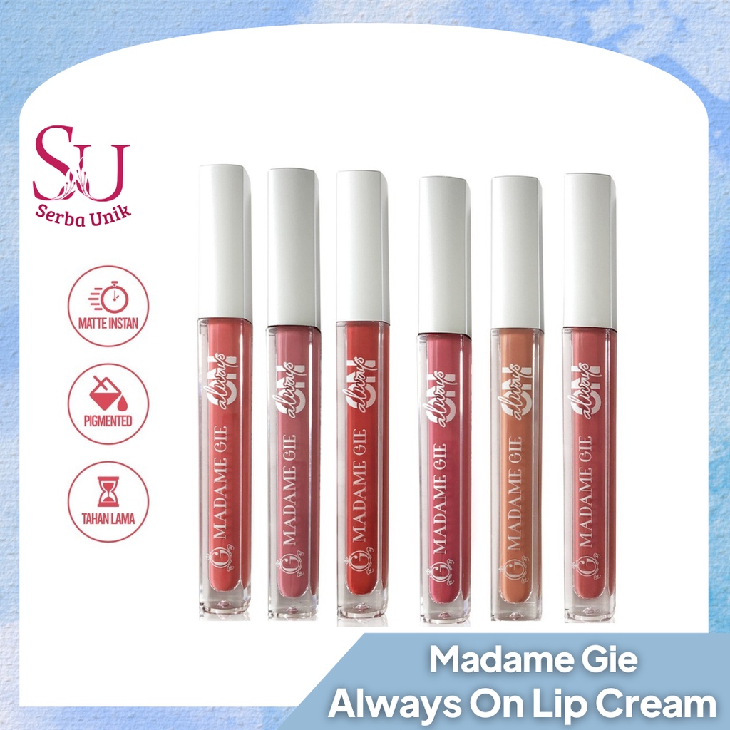Madame Gie Always On Lip Cream | Lipstick | Lip Matte