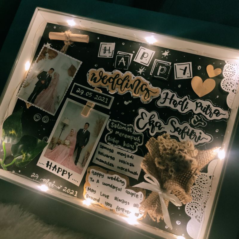 [20x25] 3D bingkai ucapan kado ultah anniversary wedding graduation handmade custom bisa request