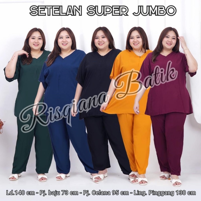 Stelan Wanita Jumbo Polos Untuk ibu Menyusui dan melahirkan Ibu hamil dan ibu ibu yang berukuran jumbo baju santai kualitas premium