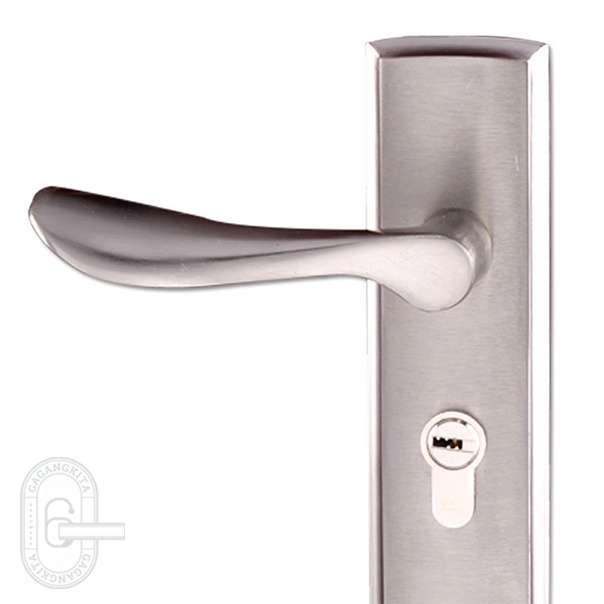 Gagang pintu 1 set siap pasang, silver premium anti karat elegan lock door