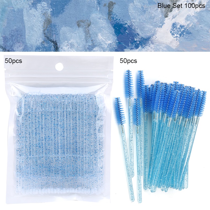 100pcs / Set Brush Aplikator Maskara / Alis Sekali Pakai Untuk Makeup / Kosmetik Wanita
