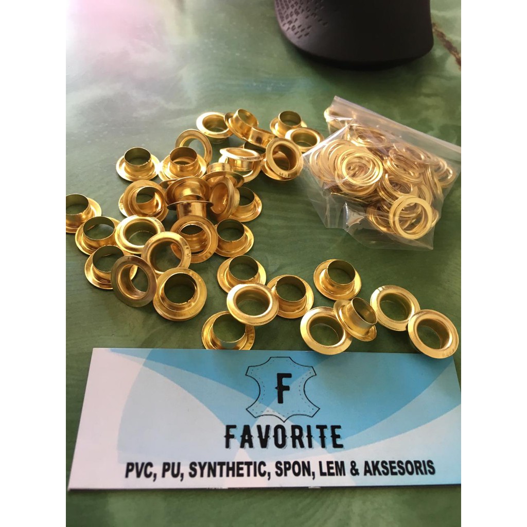 Eyelet Mata Ayam 24 (11mm) EMAS MUDA / GOLD / KANCING BULAT PER 100PCS