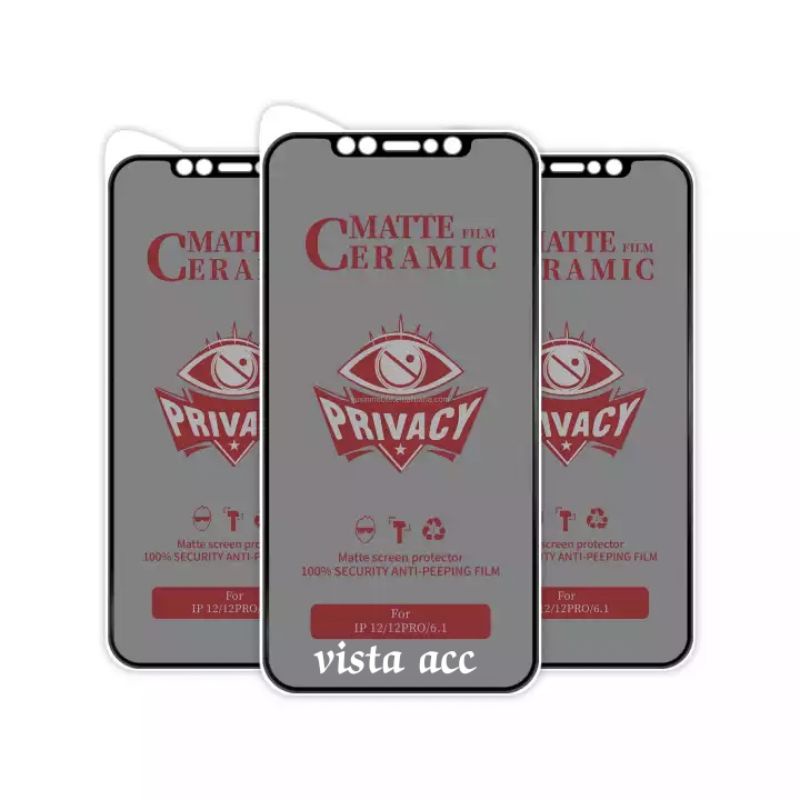 TEMPERED GLASS CERAMIC FILM IPHONE 11 ANTI SPY MATTE FULL COVER SCREEN PROTECTOR