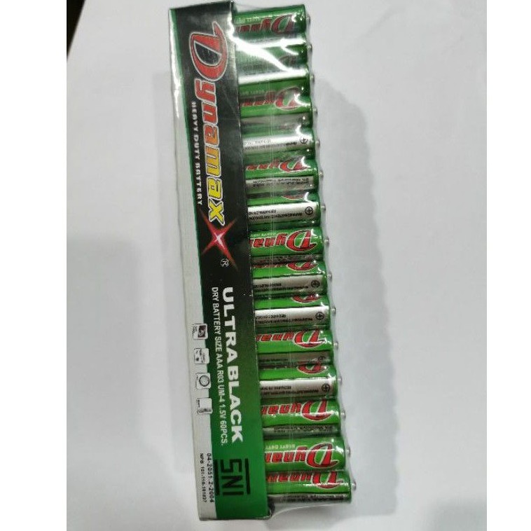 baterai DYNAMAX AAA heavy duty battery SNI A3 1.5 volt 60 pcs