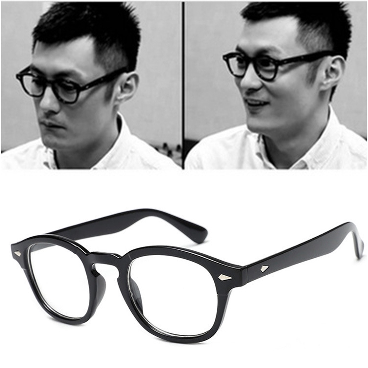 Fashionable metal hinge retro art rice nail business round frame glasses