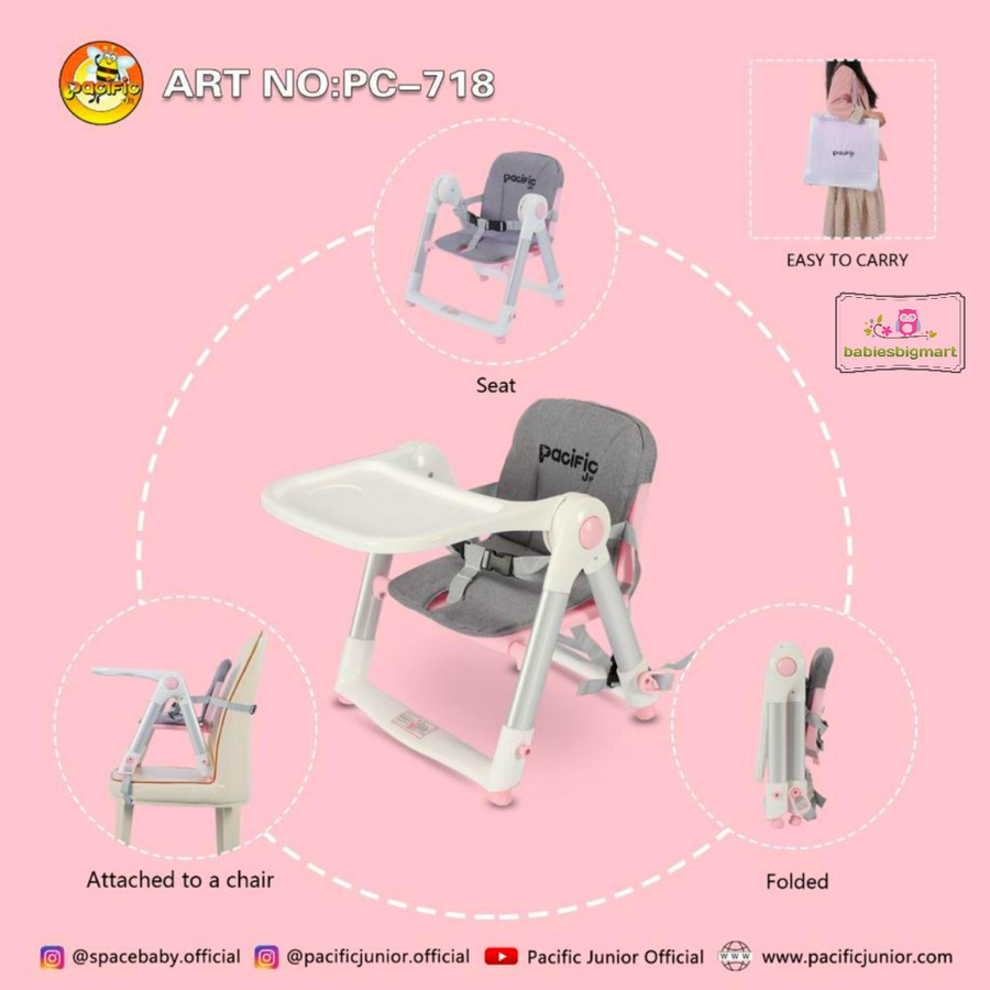Baby Chair Folding Dining Booster Pacific PC718 Kursi Makan Anak Bayi SNI-4