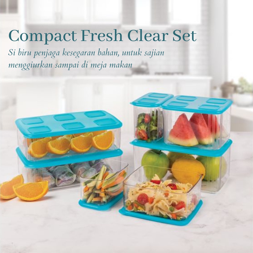 Compact Fresh Clear Set / Penyimpanan Makanan Kulkas Tupperware Original Termurah