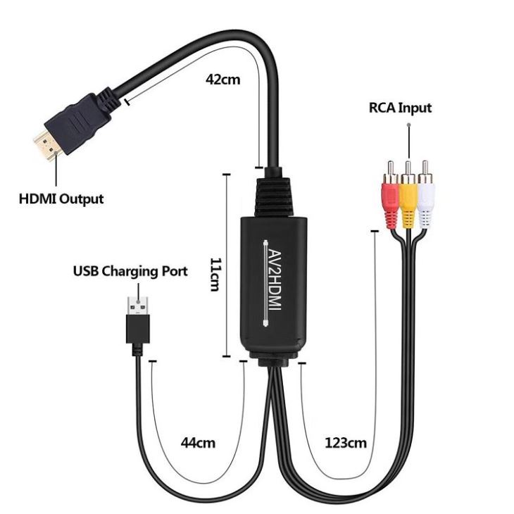 Kabel AV RCA to HDMI 1.8 Meter