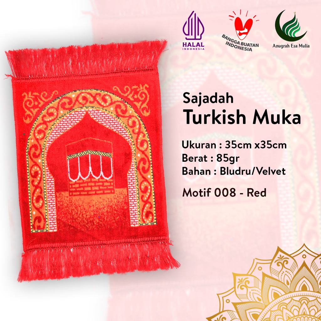 Sajadah Muka Tebal &amp; Lembut | Turkish Muka | Uk. 35x35 | Minimalis | Terlaris | Termurah | Terbaik | Lembut | Tebal | Travel | Simple