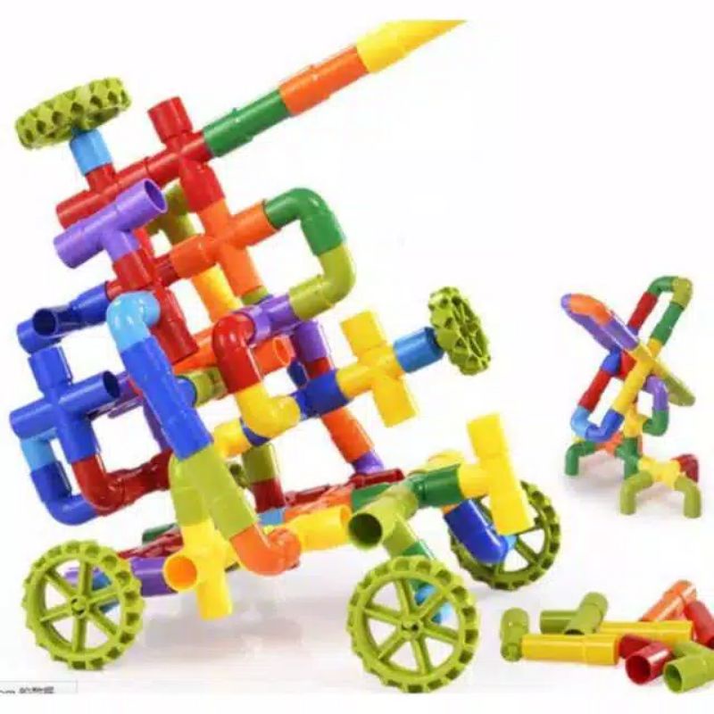 Mainan Edukasi Block Pipa DIY Pipe Puzzle COD Gratis Ongkir