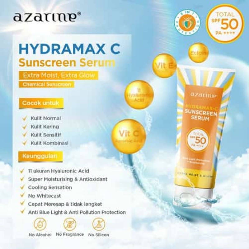 AZARINE Hydrasoothe Sunscreen Gel SPF 45 Hydramax C Sunscreen Serum SPF 50 Hydrasoothe Sunscreen Mist SPF 50