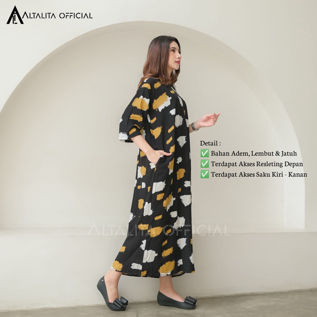 Long Daster Gamis Rayon Busui Semata Kaki Motif Viral Kekinian Murah | Homedress Daster Adem Terbaru Lengan 3/4 | Longdress Daster Panjang Busui Best Seller Non Ruffle