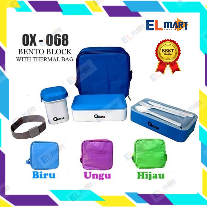 OXONE tempat makan + Tas thermal OX 068 - bento block OX068 -lunchbox