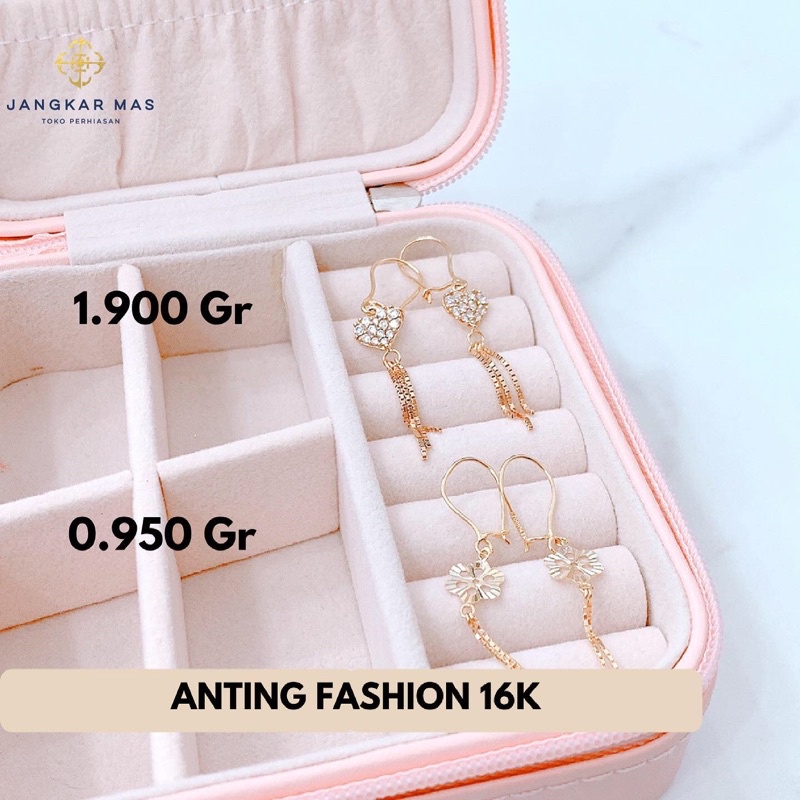 Anting Emas Hati Bunga