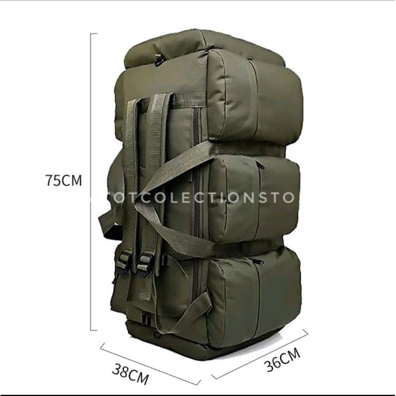 Tas Travel Jumbo Tactical Army Kekinian 90L Hightquality