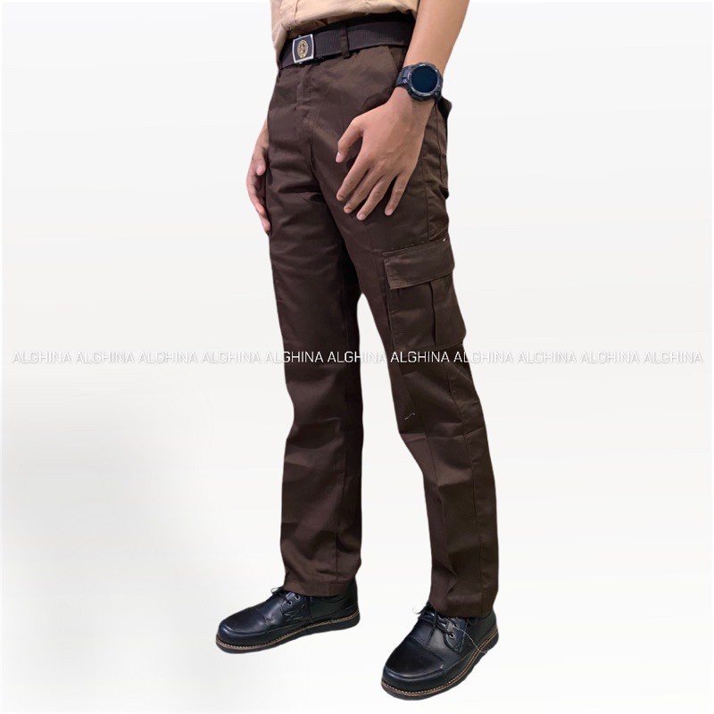 Celana PDL / Cargo pramuka SMP/SMK Coklat Pramuka PDL