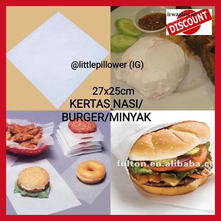 

R6Et575- (Isi 100Lembar) Kertas Nasi Kfc/Burger/ Kertas Minyak/Kertas Bungkus T8Fj78T-