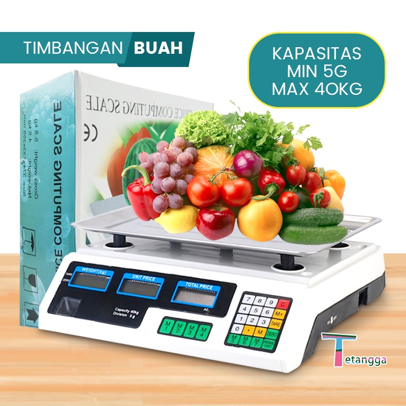 Timbangan Buah 40 Kg / Ccomputing Scale 40 Kg Double Display Digital Computing Scale