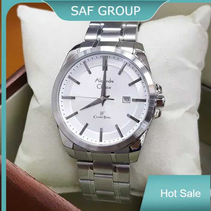 JAM TANGAN PRIA ALEXANDRE CHRISTIE AC 8404 / AC8404 SILVER WHITE ORIGINAL by plp