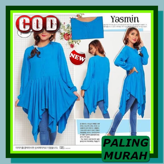 Fortglass Niki Baju Atasan Blouse Wanita Lengan Panjang Pakaian S HA258 [Atasan Yasmin Sw] Blouse W