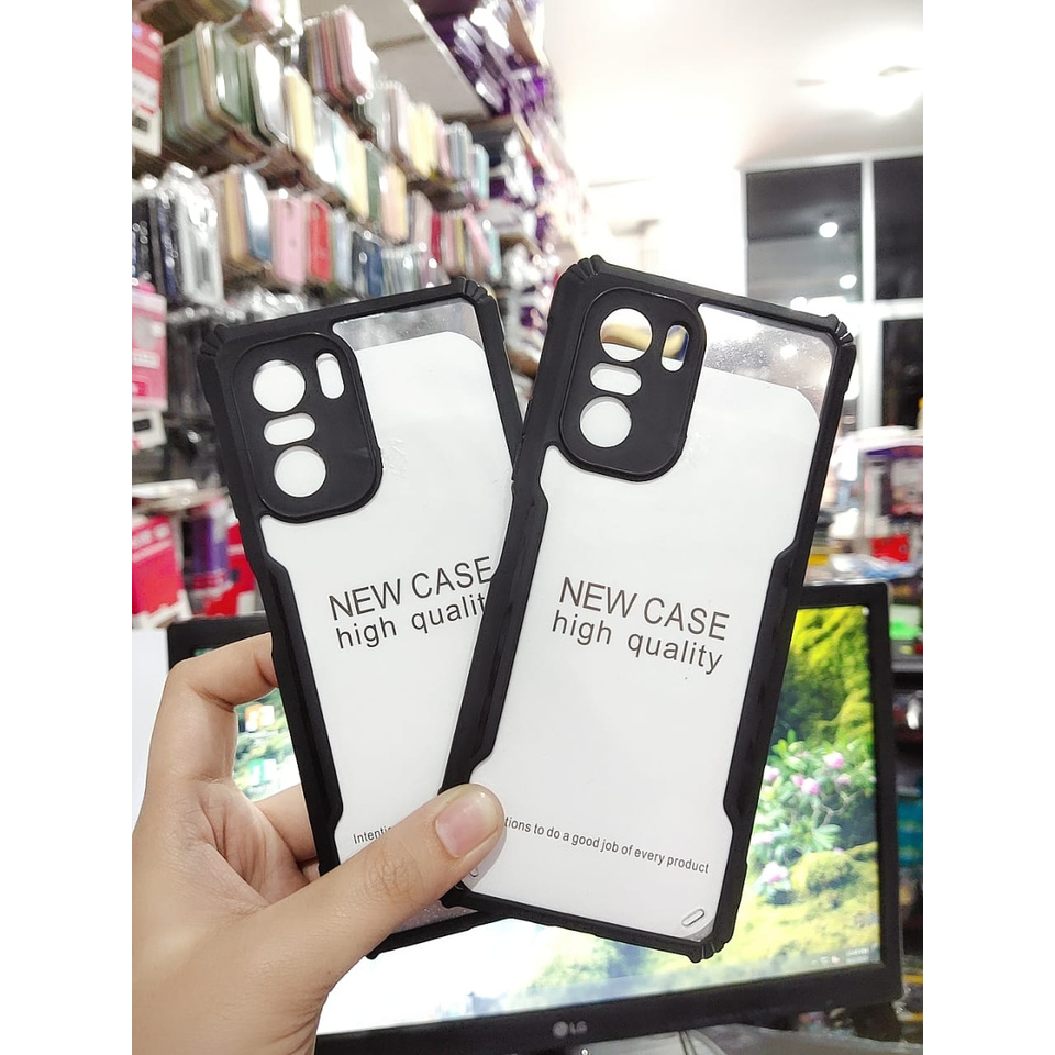 Anti Shocking Xiaomi Poco F3 6.67 Inchi Hardcase Fusion List Hitam Acrylic Case