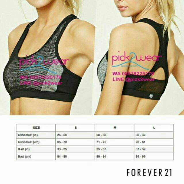 ukuran sport bra