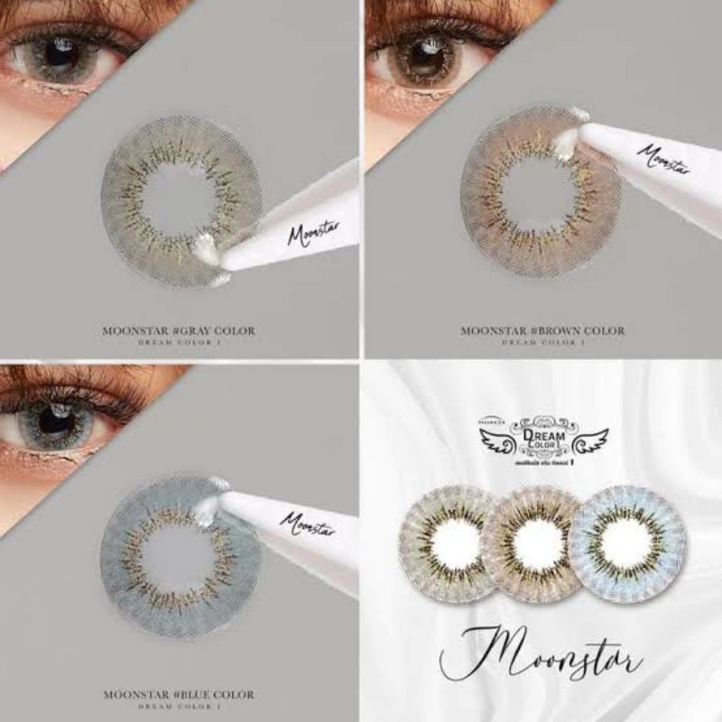 Softlens Moonstar DC1 Gray Brown Normal Minus Kemasan Botol Ori Kemenkes lensa