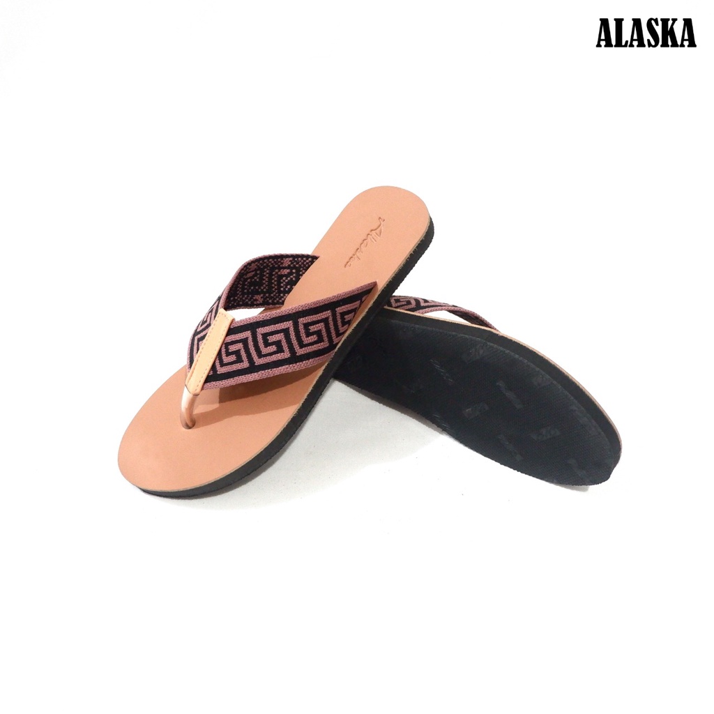 ALASKA G20 - Sendal Wanita  Dewasa Teplek Motif Rajut Import