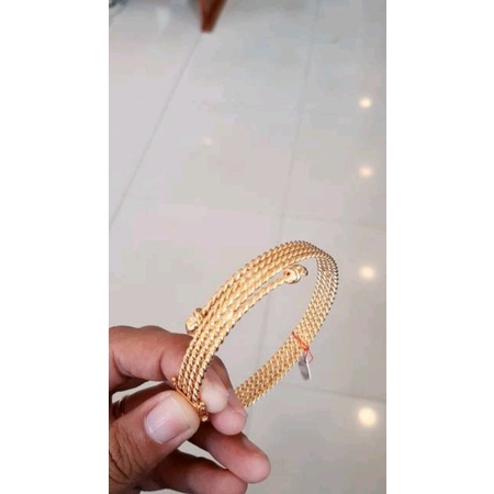 Gelang keroncong lilit emas asli kadar 375
