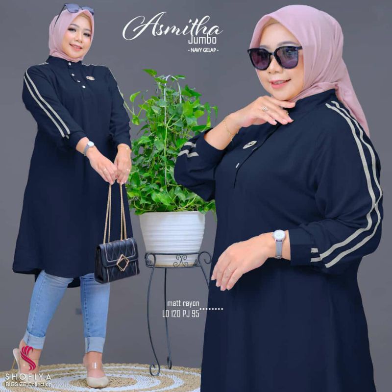 [READY] ATASAN WANITA MUSLIM TUNIK JUMBO LD 120 ASMITHA BY SHOFIYA