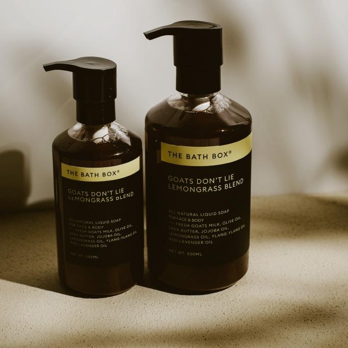 THE BATH BOX - Goats Dont Lie Lemongrass Blend Liquid Soap Essential Oil, Eczema, Psoriasis, Eksim, 