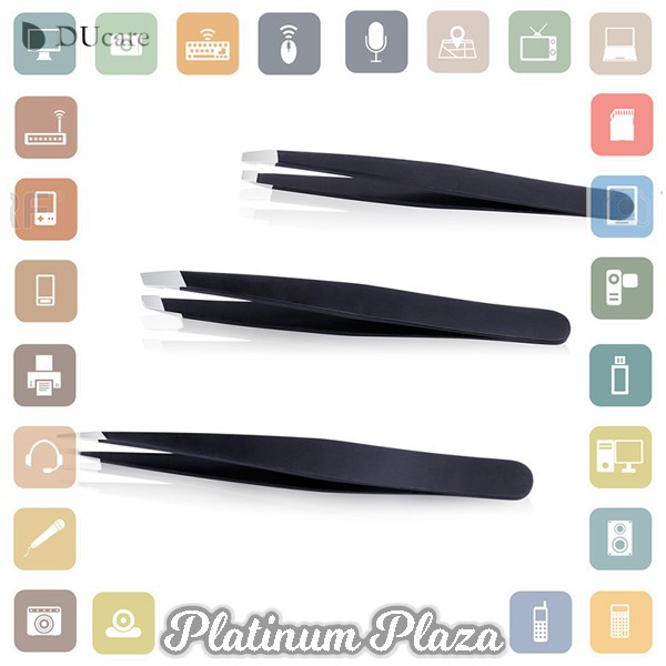 Pinset Pencabut Alis Eyebrow Tweezer 3 PCS - HJ-E92 - Black`R19UZ1-
