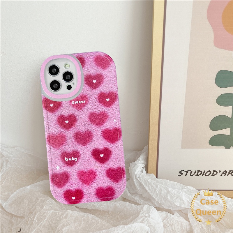 Soft Case Tpu Motif Hati Warna Merah Mawar Untuk IPhone 7 8 6 6s Plus 11 12 13 Pro Max XS X XR XS Max SE 2020