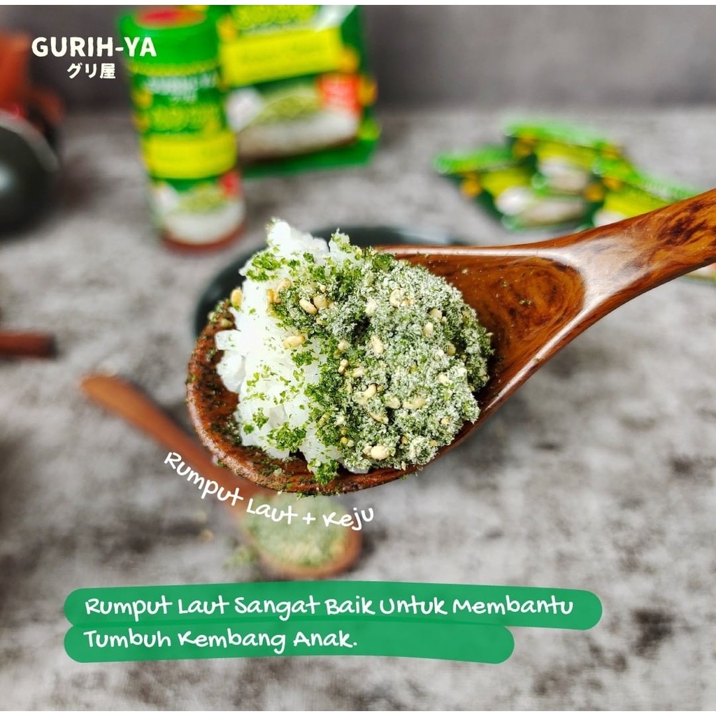 GURIHYA Abon Rumput Laut Sachet 5g - Seaweed Seasoning - Cheese / Keju Bubuk - Original Nori / Aonori Cheese / Bonito / Spicy - Furikake Gurih Ya