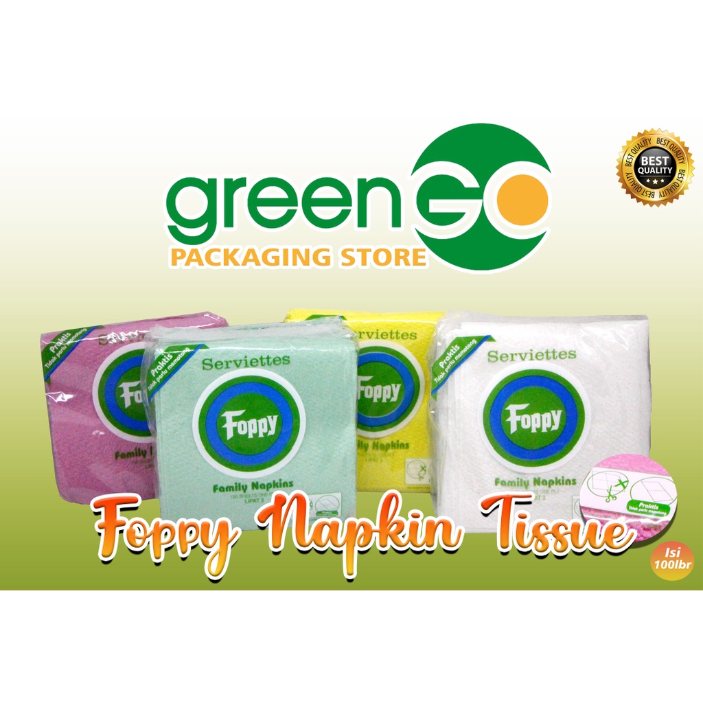 TISSU FOPPY NAPKIN TISSU BELAH LIPAT TISSUE MAKAN TISU SENDOK NAPKIN TISSUE WARNA MURAH