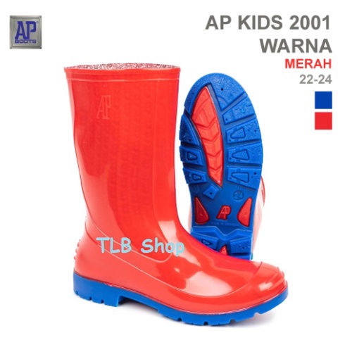 SEPATU BOOTS ANAK SEKOLAH MERAH & BIRU - AP BOOTS 2001 - LAKI & PEREMPUAN