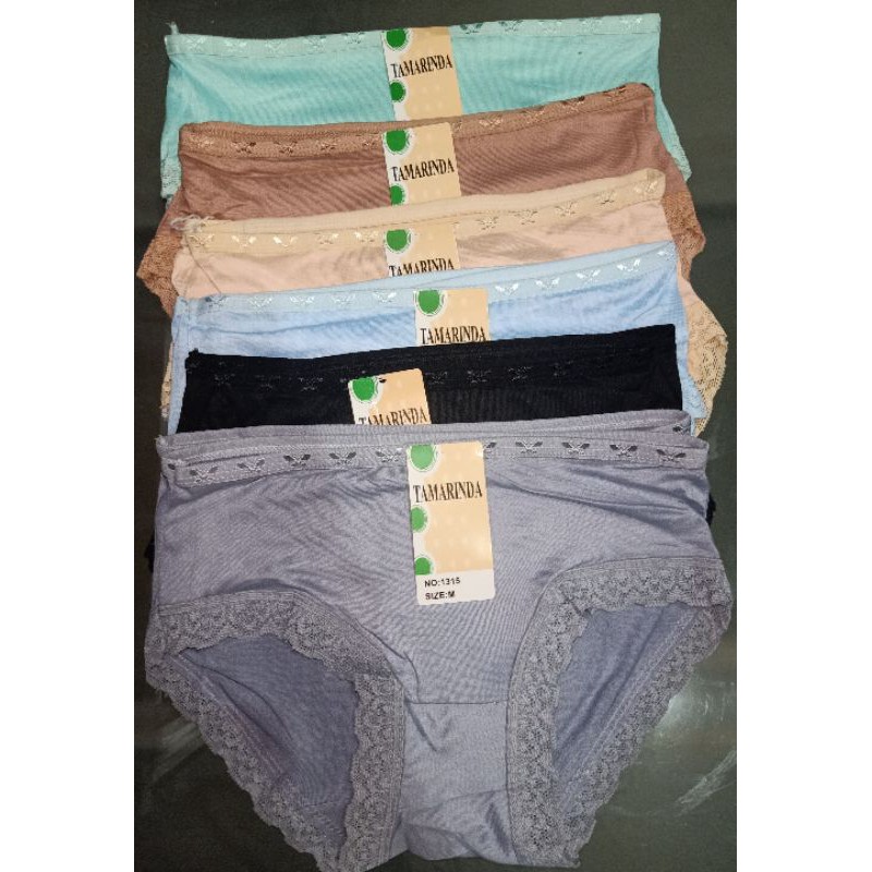 Paket Isi 12 Dan 6 Pcs Celana Katun Lembut Cd Polos Paha Renda Art SayYes 1315 Bee A19