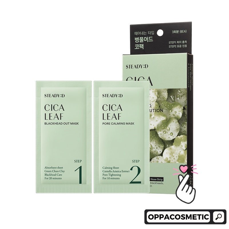 Steady:D Cica Leaf Black Head 2-Step Kit