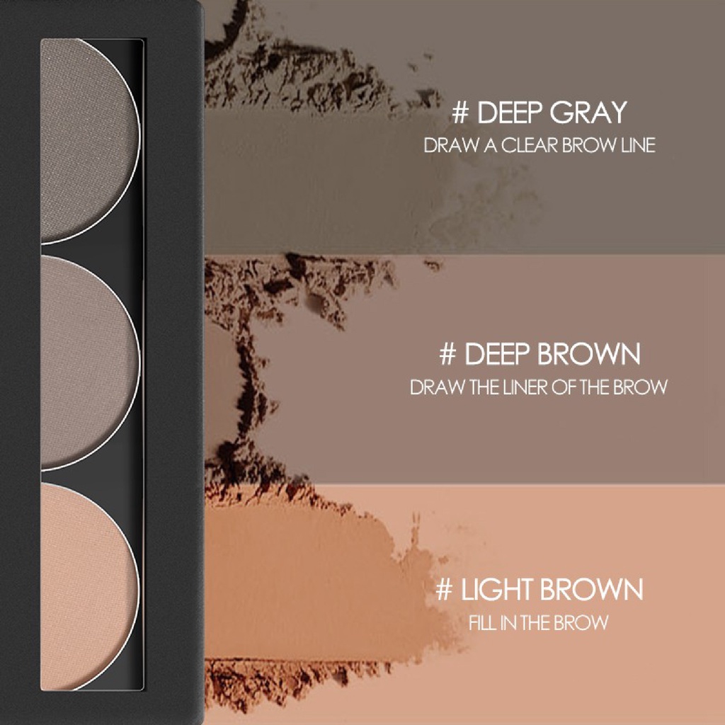❤ BELIA ❤ FOCALLURE Brow Powder FA04 | Eyebrow Kit | 3 Colors Eyebrow Powder Palette with Brush Mirror | BPOM