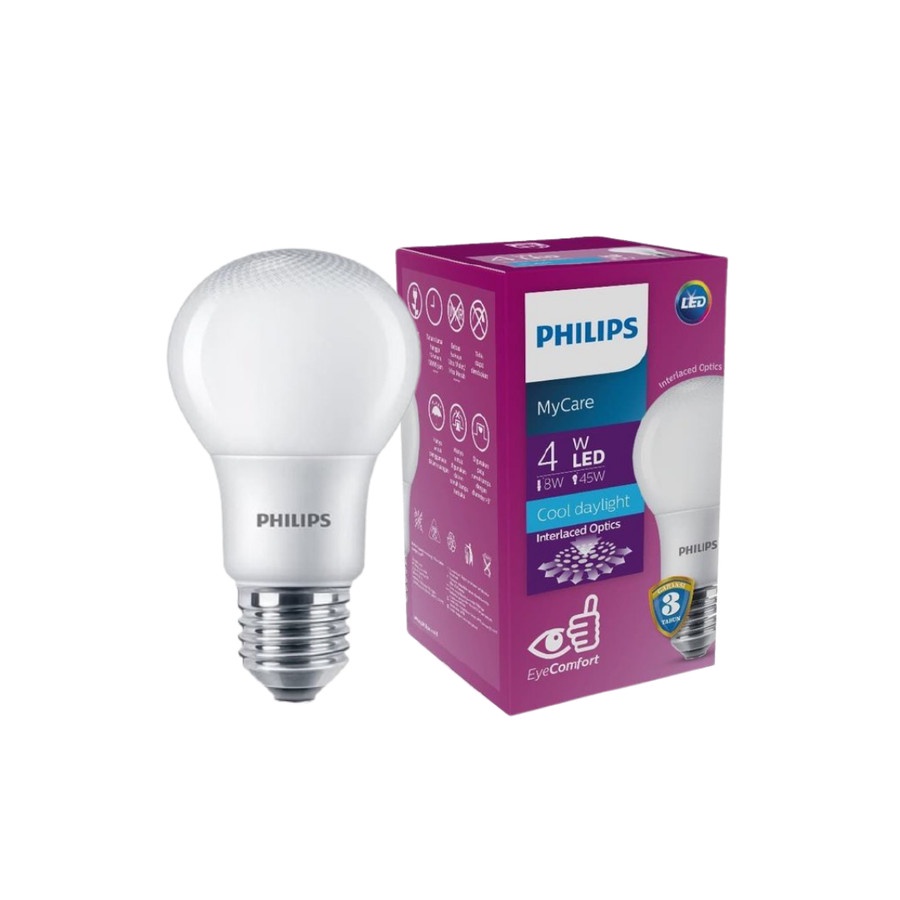 LAMPU PHILIPS LED BULB 4 WATT LAMPU HEMAT ENERGI 4 WATT PHILIPS