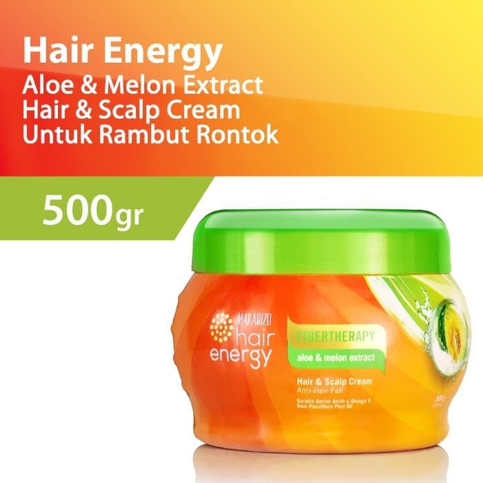 Makarizo Hair energy. Hair &amp; sclap creambath 500 gram (royal jelly, aloe &amp; melon, kiwi, olive)