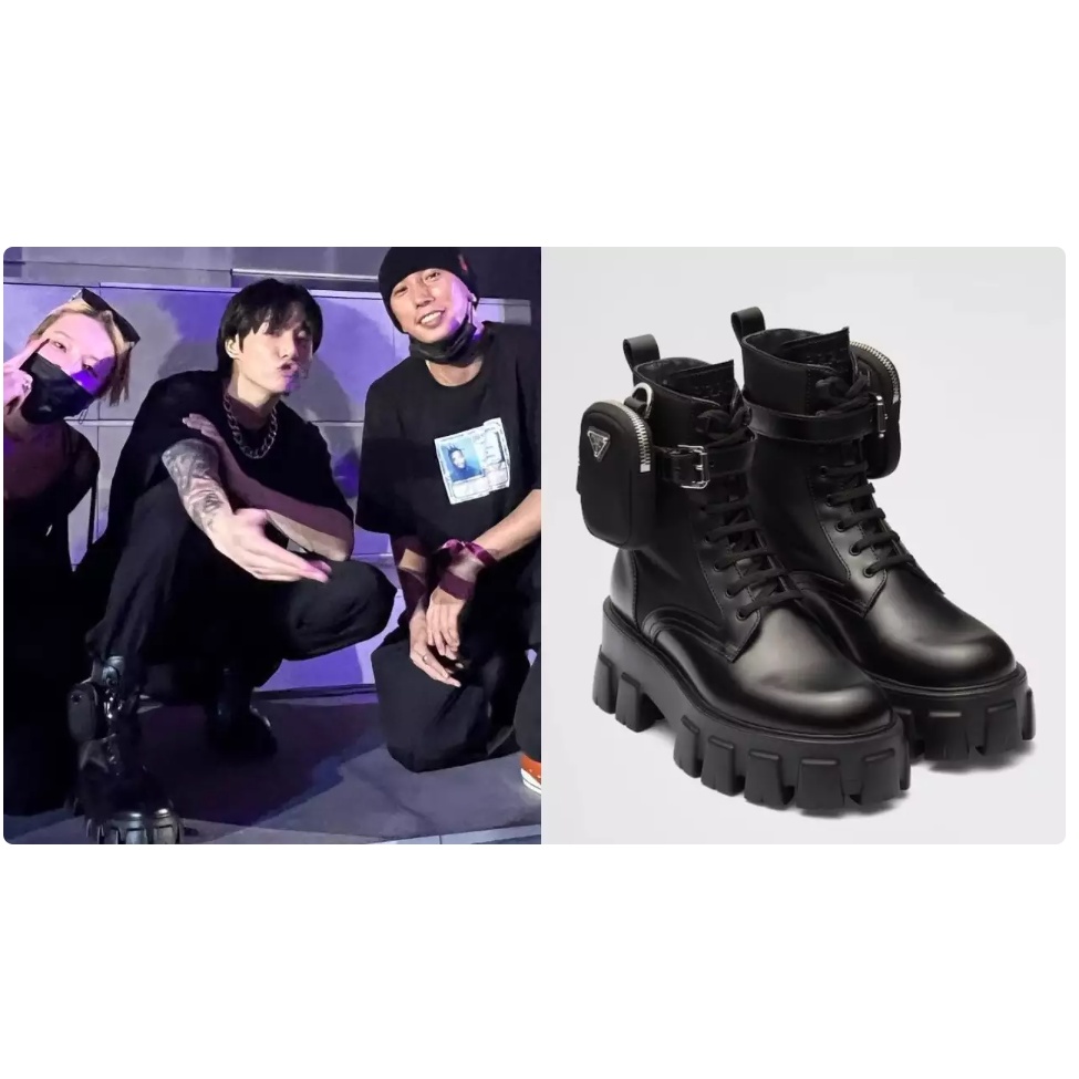 BTS Jungkook Jeon JK Inspired Inspirasi Boots Sepatu Tinggi Hitam Krem Korea Fashion