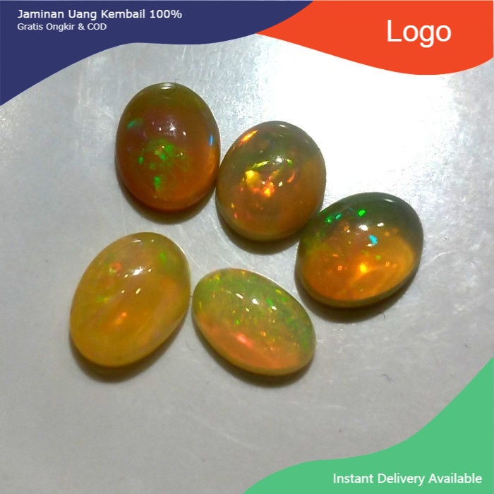 Batu Mulia Natural Kalimaya Teh Berjarong 1pcs Tanpa Ring