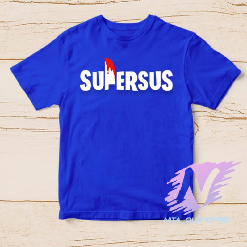 kaos supersus logo baju kaos anak among us 3D